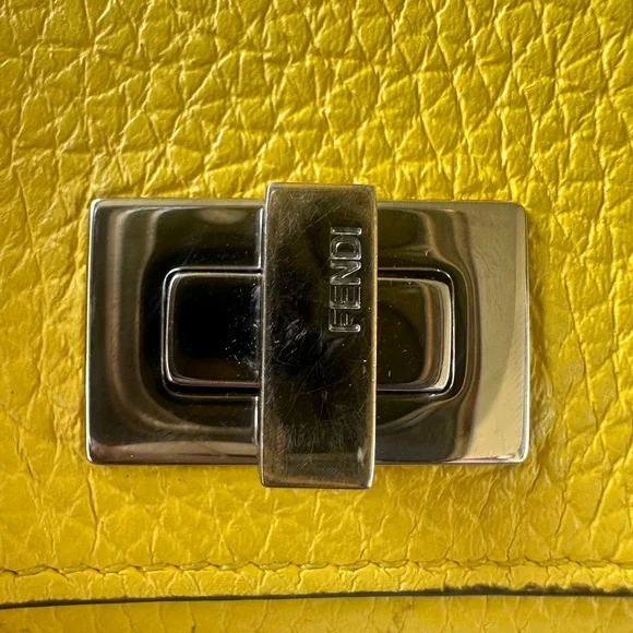 FENDI Peekaboo Yellow Leather Mini Wallet - Picture 3 of 14